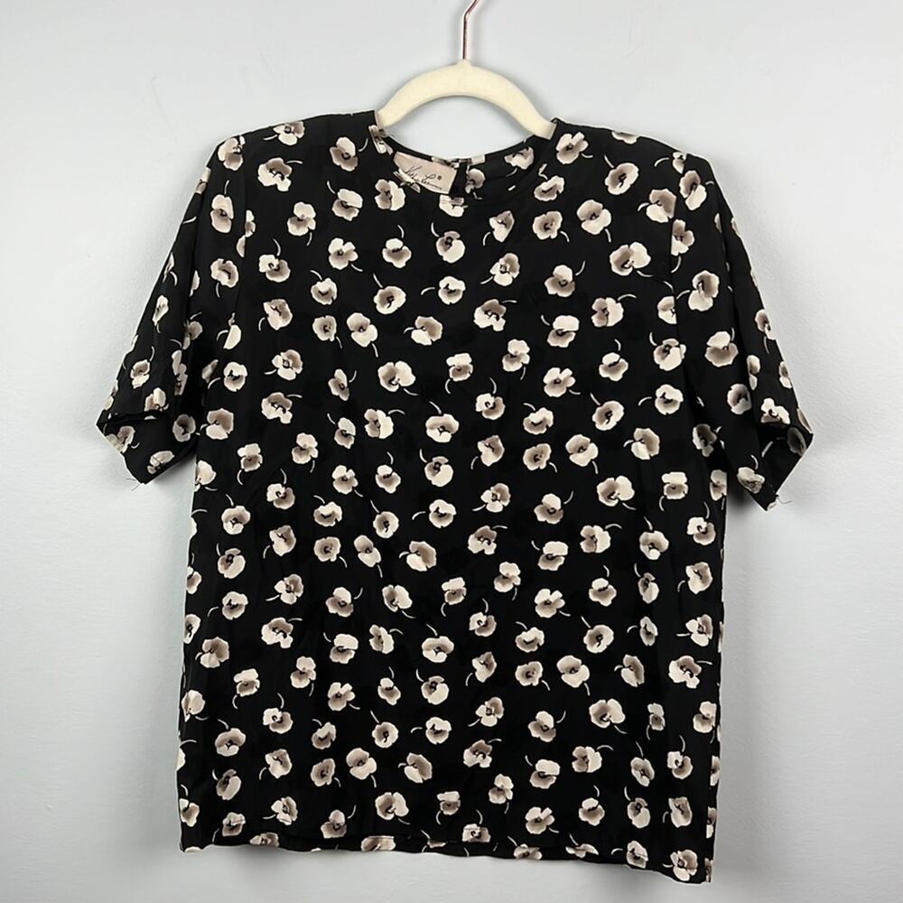 Vintage floral short sleeve blouse Kathie Lee